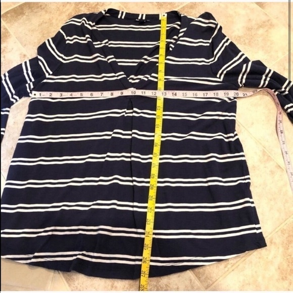 🆕 GAP striped 3/4 sleeve popover blouse top XL - Picture 3 of 8